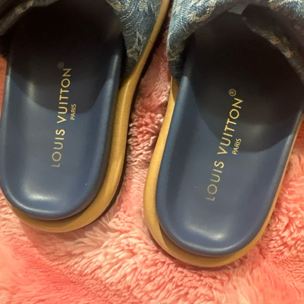Louis Vuitton Denim Blue Mules